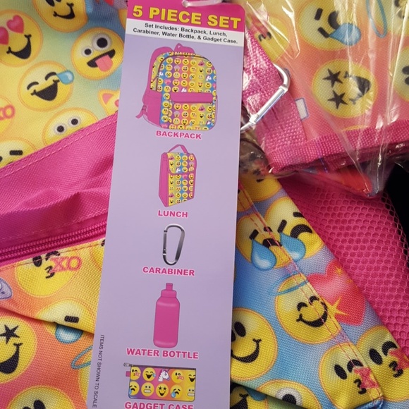 emojination Accessories Nwt Emoji 5 Piece Backpack Poshmark